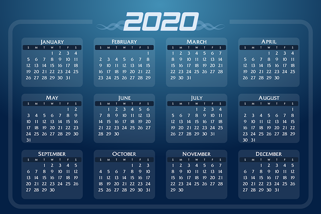 Calendrier 2020